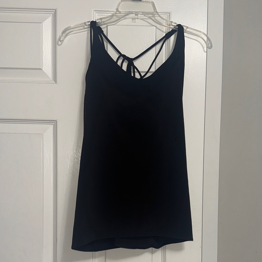 Athleta Black Strappy Camisole with attached sports bra
